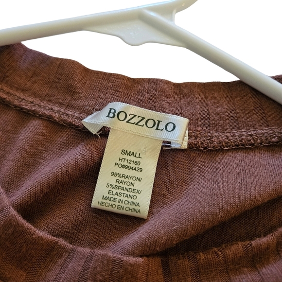 Bozzolo Women's Ribbed Sleevless Bodysuit,Burnt Orange, Small - Picture 7 of 12